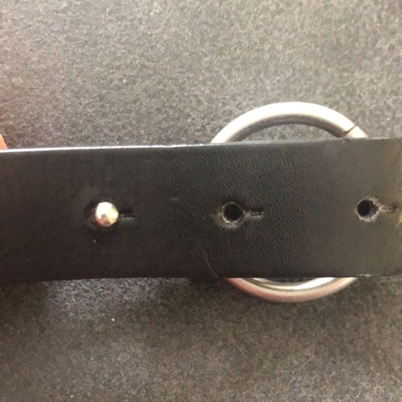 The Buckle Leather Chain Belt Black  Silver Hardware Size M/L Casual Fall - Picture 8 of 8